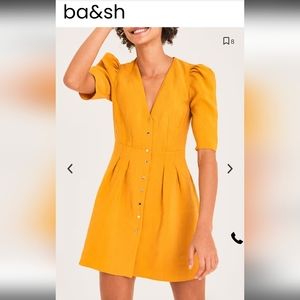 BA&SH Astrid Dress in Ochre (yellow) with tags size 2 (US6)